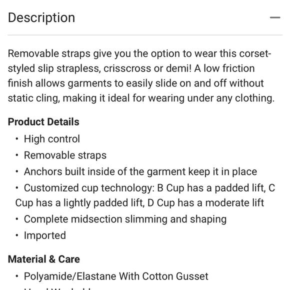 Maidenform Easy-Up Strapless Full half Slip - 38D - shapewear - Picture 5 of 6